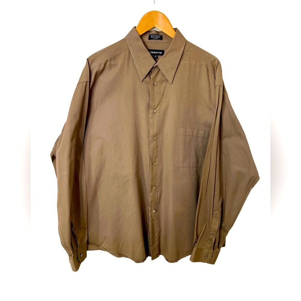 CLAIBORNE MENS DRESS SHIRT SIZE 18 36-37 ITS 100% COTTON. EXCELLENT ☑️